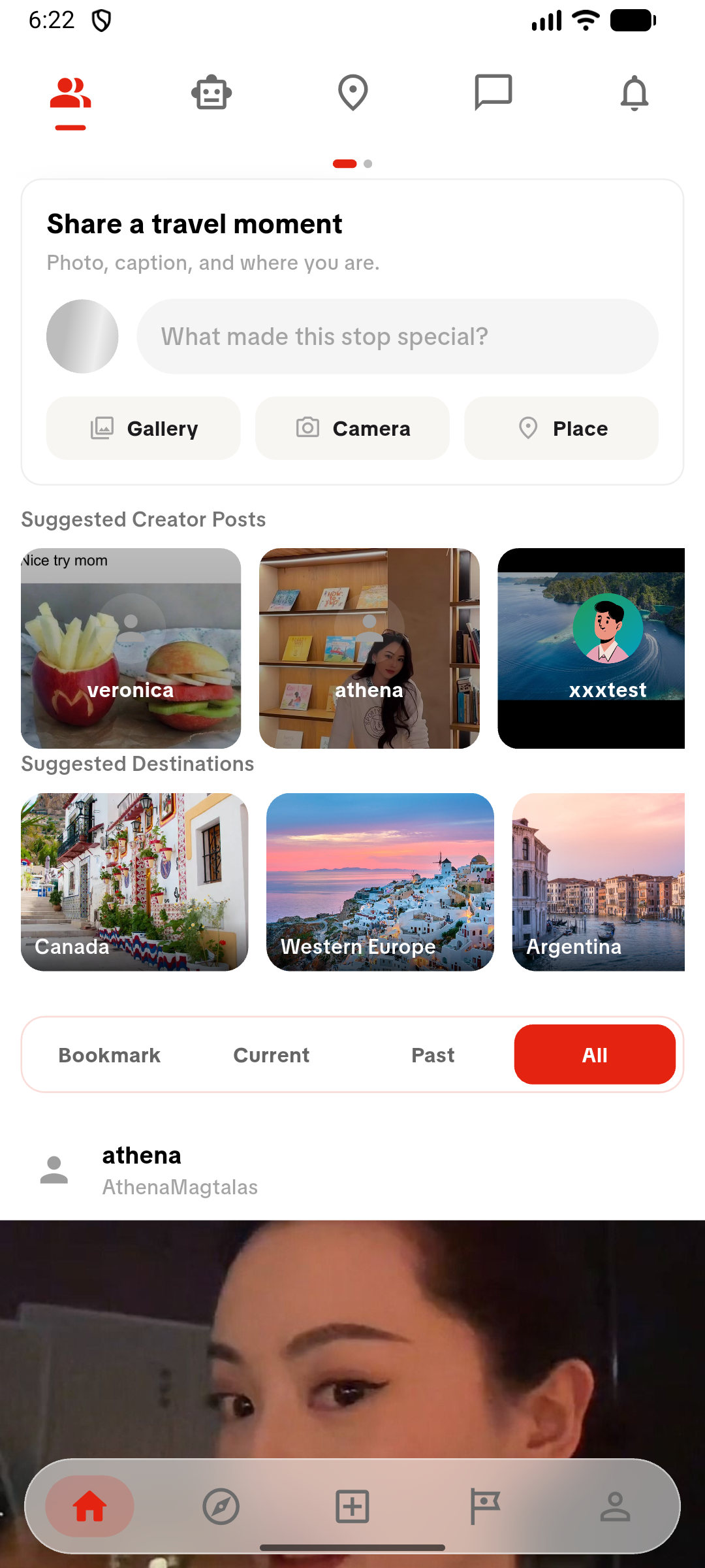 Community home screen