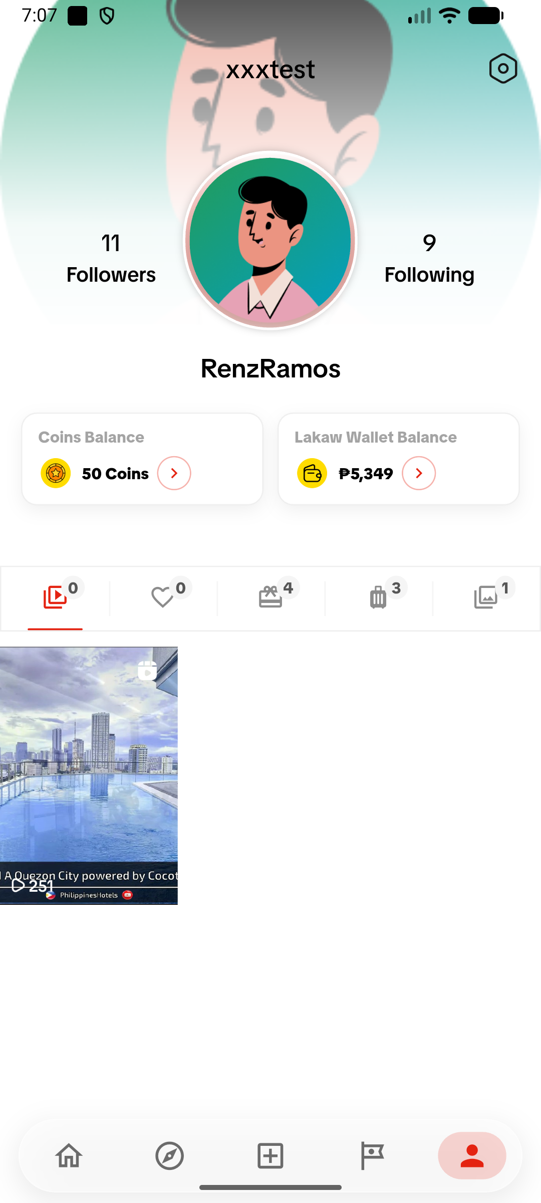 Profile screen